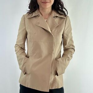 Theory Women's Short Tan Trench Coat in size P (Fits as XS)